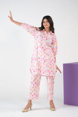 Sprinkles Stitched 2 Piece Summer Co Ord Sets Women Collection'2025-Color Splash/Watercolor Charm - Cambric