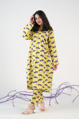 Sprinkles Stitched 2 Piece Summer Co Ord Sets Women Collection'2025-Radiant Plum - Cambric