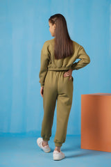 Sprinkles Stitched 2 Piece Winter Co Ord Sets Kids Collection'2025-Crop Jacket With Jogger Pant - Mint Green