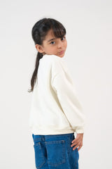 Sprinkles Stitched 2 Piece Winter Co Ord Sets Kids Collection'2025-Sweatshirt With Flap- Cream White