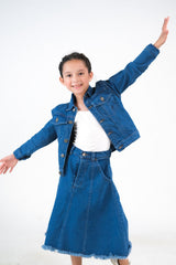 Sprinkles Stitched 1 Piece Winter Shirts Kids Collection'2025-Jacket - Medium Wash