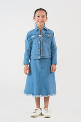 Sprinkles Stitched 1 Piece Winter Shirts Kids Collection'2025-Jacket - Light Wash