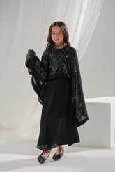 Sprinkles Stitched 2 Piece Formals Festive Kids Collection'2025-Eclipse - 2pcs Long Dress Poncho