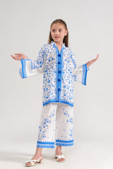Sprinkles Stitched 2 Piece Summer Co Ord Sets Kids Collection'2025-Blue Blossom - 2pcs