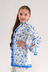 Sprinkles Stitched 2 Piece Summer Co Ord Sets Kids Collection'2025-Blue Blossom - 2pcs
