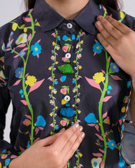 Sprinkles Stitched 2 Piece Summer Co Ord Sets Kids Collection'2025-Midnight Flora - 2pcs