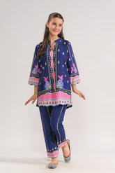 Sprinkles Stitched 2 Piece Summer Co Ord Sets Kids Collection'2025-Navy Blossom - 2pcs