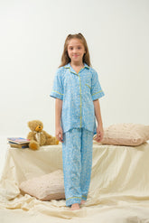 Sprinkles Stitched 2 Piece Winter Night Suit Kids Collection'2025-Sky Petal Charm - Night Suit - 2pcs