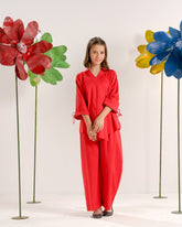 Sprinkles Stitched 2 Piece Summer Co Ord Sets Kids Collection'2025-Red Crimson Classic - Co-ord Set