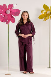 Sprinkles Stitched 2 Piece Summer Co Ord Sets Kids Collection'2025-Burgundy Elegance - Co-ord Set