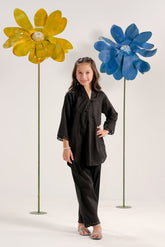 Sprinkles Stitched 2 Piece Summer Co Ord Sets Kids Collection'2025-Midnight Black - Co-ord Set