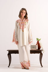 Sprinkles Stitched 2 Piece Summer Co Ord Sets Kids Collection'2025-Cream Blossom Glow - 2pcs