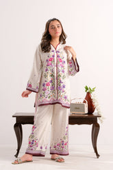 Sprinkles Stitched 2 Piece Summer Co Ord Sets Kids Collection'2025-Floral Frost White - 2pcs