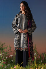 Mirha By Sahar Unstitched 3 Piece Emb Lawn Suit-SS1-26-36-Noir Ecru