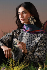 Mirha By Sahar Unstitched 3 Piece Emb Lawn Suit-SS1-26-36-Noir Ecru