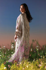 Mirha By Sahar Unstitched 3 Piece Emb Lawn Suit-SS1-26-38-Ivory Petaline