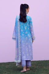 Mirha By Sahar Unstitched 3 Piece Emb Lawn Suit-SS1-26-42-Indigo Amethyst