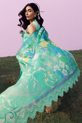 Mirha By Sahar Unstitched 3 Piece Emb Lawn Suit-SS1-26-43-Turquoise Drift