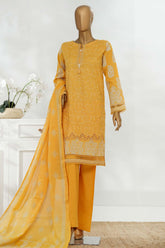 Sunehri By HZ Stitched 3 Piece Emb Dyed Cotton Winter Collection'2025-SSE-811-Mustard