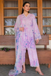 Nura By Sahar Stitched 3 Piece Emb Lawn Vol-02 Collection'2025-SSPN-MA-03-Lilac Dream