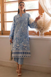 Nura By Sahar Stitched 3 Piece Emb Lawn Vol-02 Collection'2025-SSPN-MA-05-Azure Petals