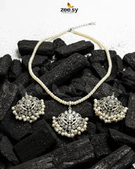 NECKLACE-0197 Silver - Zeesy Jewellery