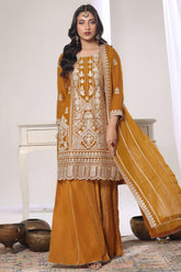 Aura By Soghat Unstitched 3 Piece Luxury Chiffon Formals Suit-Sabine