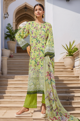 Sada Bahar Stitched 3 Piece Cutwork Chikankari Vol-02 Suit-CKP-Pista Green