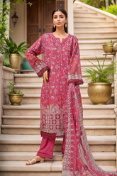 Sada Bahar Stitched 3 Piece Cutwork Chikankari Vol-02 Suit-CKP-Red