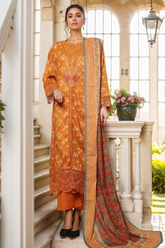 Sada Bahar Stitched 3 Piece Festive Emb Lawn Vol-01 Suit-D-5313-Mustard