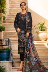 Sada Bahar Stitched 3 Piece Luxury Emb Spring Vol-05 Suit-MK-42-Black