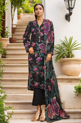 Sada Bahar Stitched 3 Piece Printed Cambric Vol-01 Suit-245-BLACK