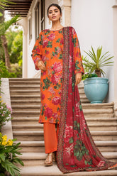 Sada Bahar Stitched 3 Piece Printed Cambric Vol-01 Suit-244-ORANGE