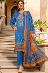 Sada Bahar Stitched 3 Piece Printed Cambric Vol-01 Suit-11425-BLUE