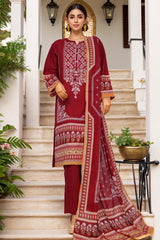 Sada Bahar Stitched 3 Piece Printed Lawn Vol-02 Suit-PR-1296-Red