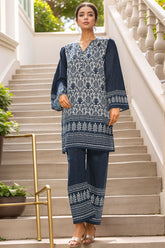 Sada Bahar Stitched 2 Piece Mid Summer Co Ords Lawn Collection'2024-D-5049-Blue