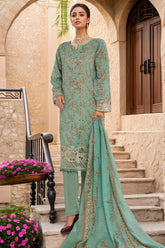 Sada Bahar Stitched 3 Piece Cutwork Emb Lawn Vol-04 Collection'2024-CW-2044-Ferozi