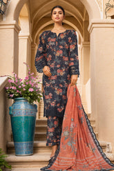 Sada Bahar Stitched 3 Piece Emb Khaddar Vol-03 Collection'2024-CW-ED-8139-Black