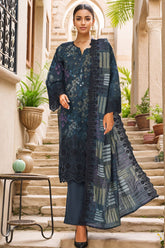Sada Bahar Stitched 3 Piece Laser Cutwork Chikankari Vol-01 Suit-D-08-D-Teal