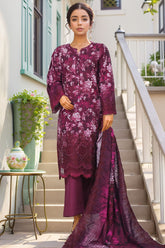 Sada Bahar Stitched 3 Piece Laser Cutwork Chikankari Vol-02 Suit-CK-07-Purple