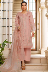 Sada Bahar Stitched 3 Piece Luxury Emb Spring Vol-03 Collection-LEL3-MK-38-Pink