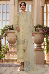Sada Bahar Stitched 3 Piece Luxury Emb Spring Vol-04 Collection'2025-LEL4-MK36-Cream