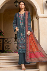 Sada Bahar Stitched 3 Piece Premium Emb & Printed Lawn Suit-D-652-Dark Green