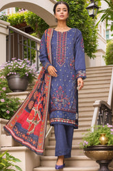 Sada Bahar Stitched 3 Piece Premium Emb & Printed Lawn Suit-D-1233-Blue