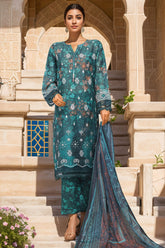 Sada Bahar Stitched 3 Piece Printed Chikankari Vol-01 Suit-PCK-Dark Green