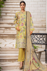Sada Bahar Stitched 3 Piece Printed Chikankari Vol-01 Suit-PCK-Yellow