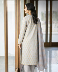 Ayla Studio Stitched 3 Piece Luxe Eid Jacquard Festive Lawn Suit-Sahab Baft