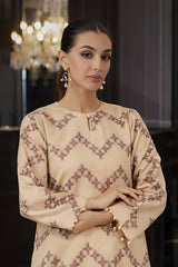 Ayla Studio Stitched 3 Piece Luxe Eid Jacquard Festive Lawn Suit-Sahar Lines