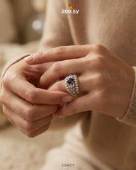 Sapphire Crown Gems Cluster Ring