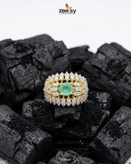 Sapphire Crown Gems Cluster Ring